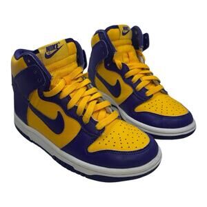 Nike Dunk High GS Lakers DZ4454-500 Youth 3.5Y Purple Yellow womens size 5
